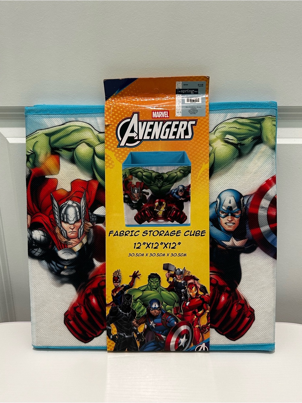 Marvel Avengers Fabric Storage Cube 12x12 Hulk Thor Captain America Iron Man New